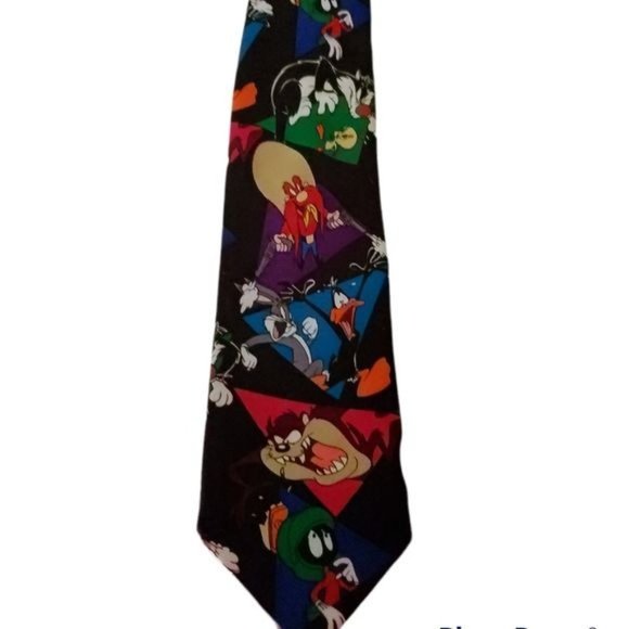 Looney Tunes Mania Men's Tie Vintage Bugs Bunny Daffy Duck Sylvester Tweetie - Picture 6 of 7
